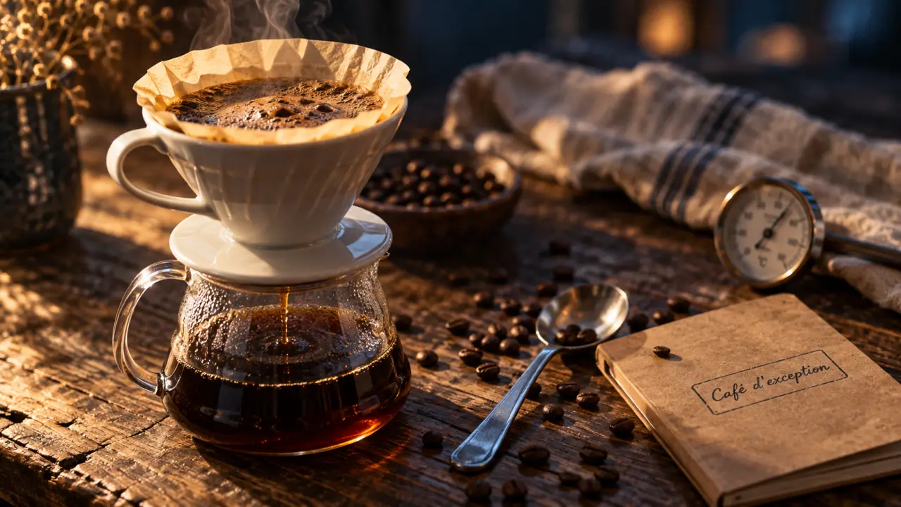 café d exception sur table, V60 et grains