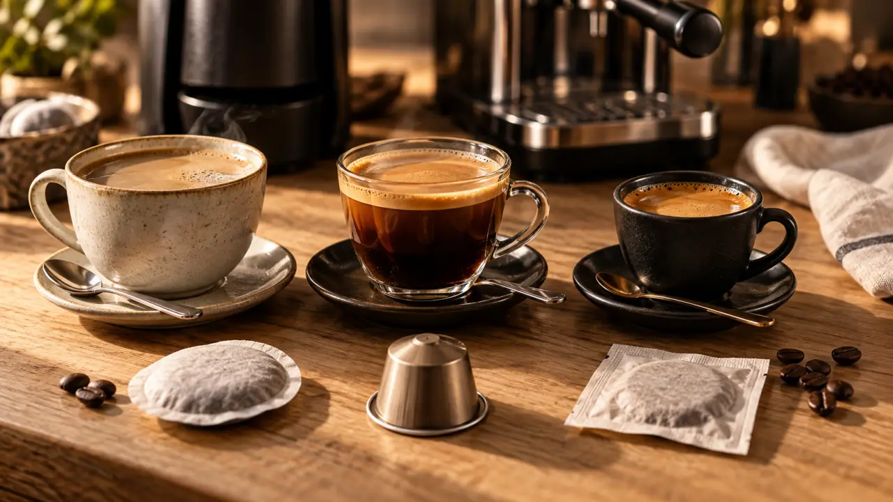 Capsule ou dosette : tasses de café et consommables (dosette, capsule)