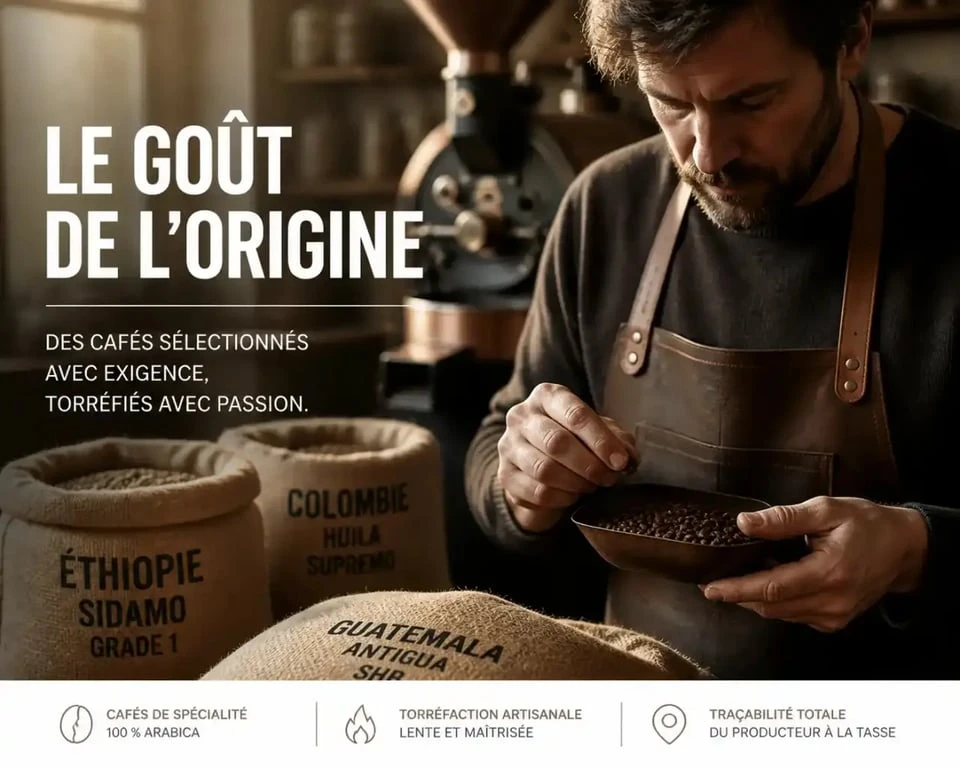 Torréfacteur examinant des grains de café artisanal fraîchement torréfiés