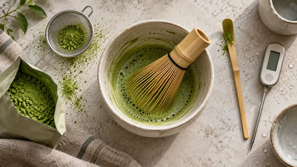 Fouet pour thé matcha, mousse fine en 20 secondes, préparation chawan et matcha