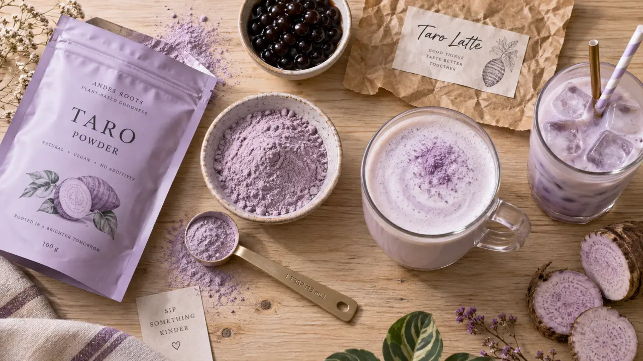 Poudre taro en sachet, dosage et rendement pour taro latte