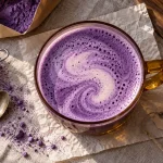 Poudre violette pour boisson ube latte violette