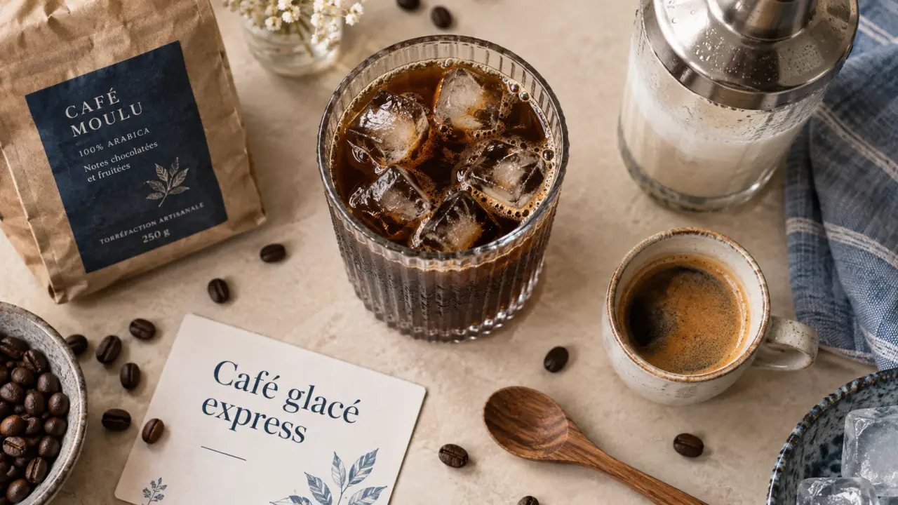 Recettes café glacé maison sans dilution, verre de café glacé