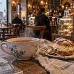 Salon de thé La Rochelle : tasse fumante et pâtisserie artisanale
