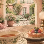 Salon de thé rue de Bretagne Paris : tea-time fleuri en cour du Marais